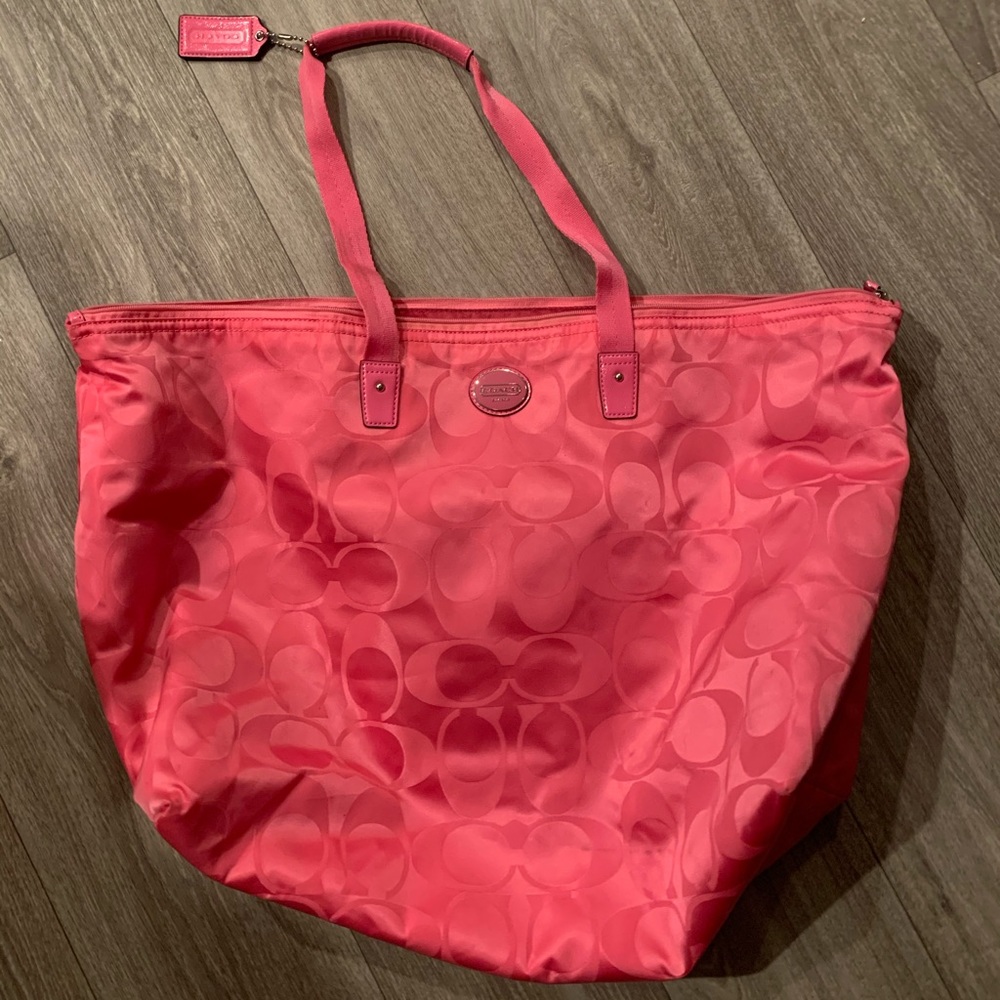 pink coach tote